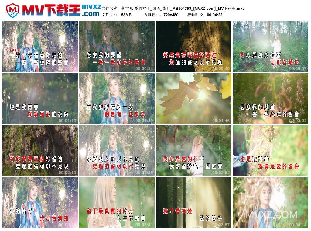 蒋雪儿-爱的样子_国语_流行_MB504753